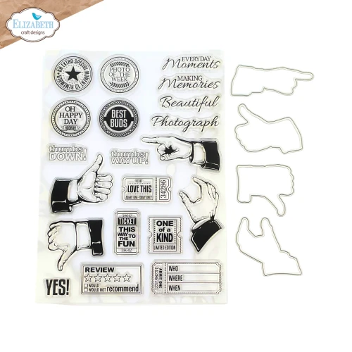Zestaw stempli i wykrojników Thumbs Up - ELIZABETH craft design CSD444-02.webp