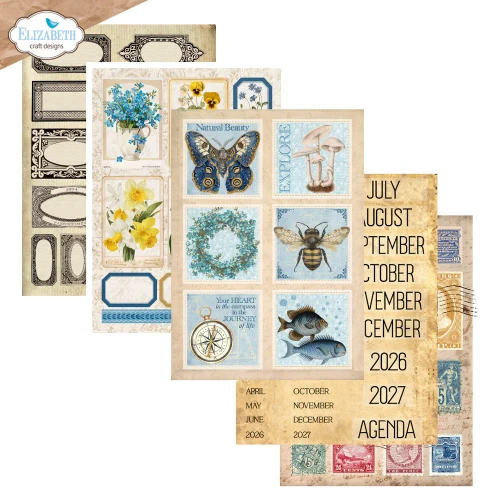 Zestaw papierów do scrapbookingu 15x21 Everyday Ephemera - ELIZABETH craft designs (PS02) PS02-02.webp
