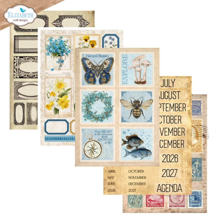 Zestaw papierów do scrapbookingu 15x21 Everyday Ephemera - ELIZABETH craft designs (PS02) PS02-02.webp