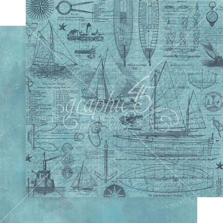 Zestaw papierów do scrapbookingu 30x30 Catch of the Day - Patterns Pack - Graphic45 4502177-7.jpg