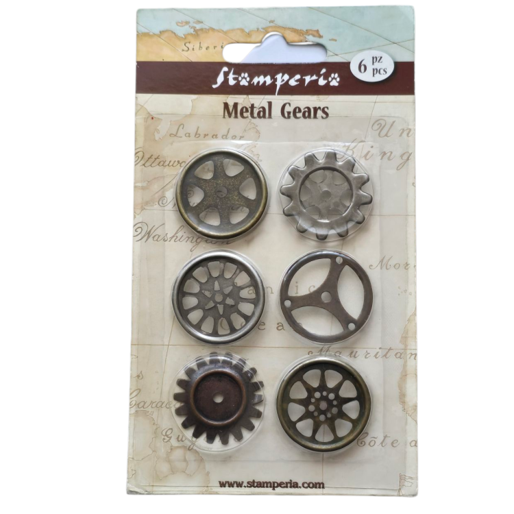 Metalowe koła zębate (zestaw) - 6 szt Stamperia