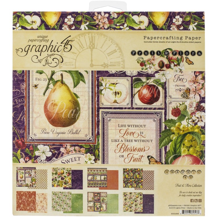 Zestaw papierów do scrapbookingu 20x20 Fruit &amp; Flora - Graphic45 4501999.jpeg