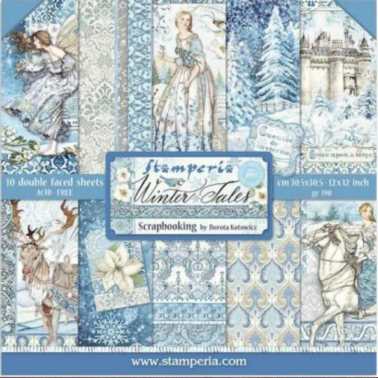 Zestaw papierów - Winter Tales 8 x 8" 10szt Stamperia SBBS19.jpg