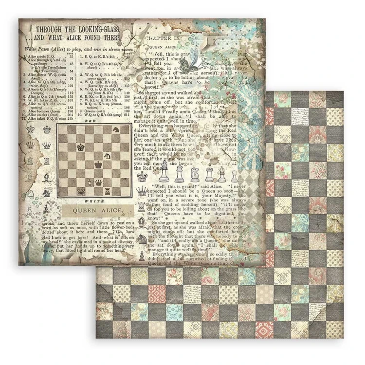 Zestaw papierów 20x20 Alice - tła - Stamperia SBBS46-8.webp