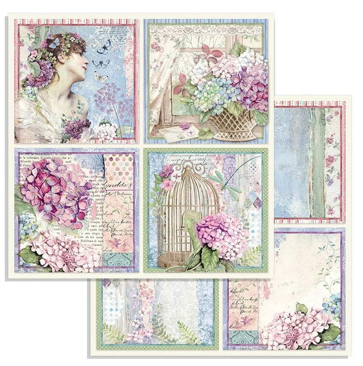 Zestaw papierów - Hortensia 8 x 8" 10szt Stamperia SBBS15-2.jpg