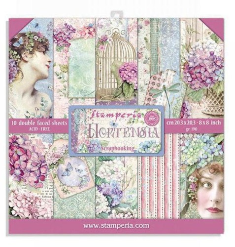 Zestaw papierów - Hortensia 8 x 8" 10szt Stamperia SBBS15.jpg