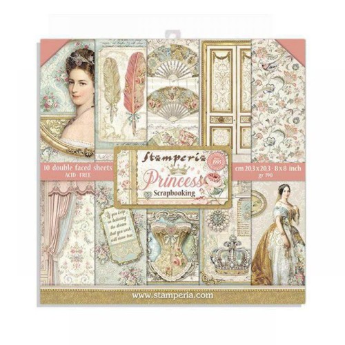 Zestaw papierów - Princess 8 x 8" 10szt Stamperia SBBS18.jpg