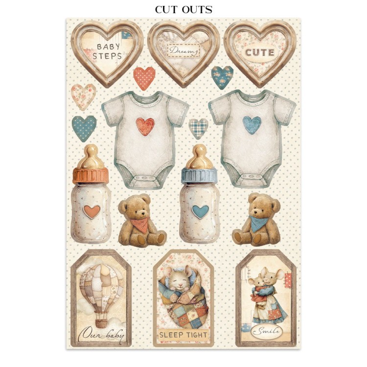 Zestaw papierów, naklejek i elementów Junk Journal - Baby - Stamperia SBJK12_15.jpg