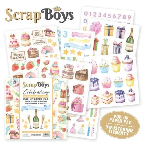 Zestaw papierów 15x15 z elementami do wycięcia Pop-up - Celebrations - ScrapBoys 591138-1.webp