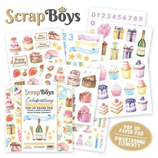 Zestaw papierów 15x15 z elementami do wycięcia Pop-up - Celebrations - ScrapBoys 591138-1.webp