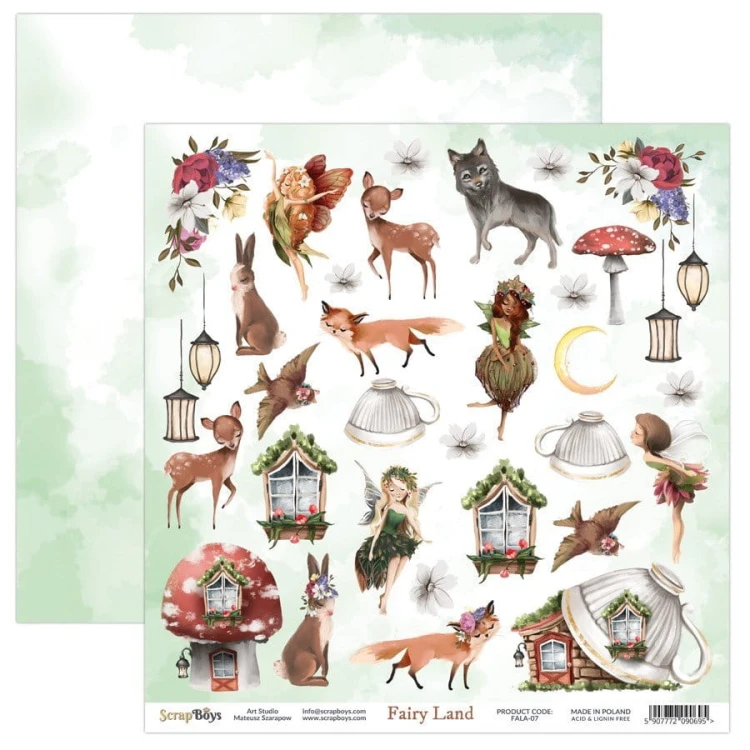 Arkusz papieru do scrapbookingu 30x30 Fairy Land 07 - ScrapBoys FALA-07.jpg