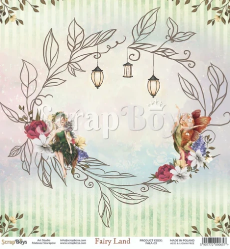Arkusz papieru do scrapbookingu 30x30 Fairy Land 03 - ScrapBoys FALA-03.webp