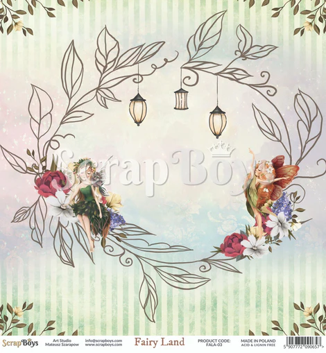 Arkusz papieru do scrapbookingu 30x30 Fairy Land 03 - ScrapBoys FALA-03.webp