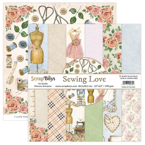 Zestaw papierów do scrapbookingu 30x30 Sewing Love - ScrapBoys SELO.jpg