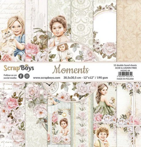 Zestaw papierów do scrapbookingu 30x30 Moments - ScrapBoys MOME-08.webp