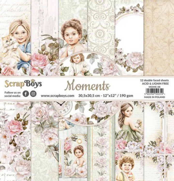 Zestaw papierów do scrapbookingu 30x30 Moments - ScrapBoys MOME-08.webp