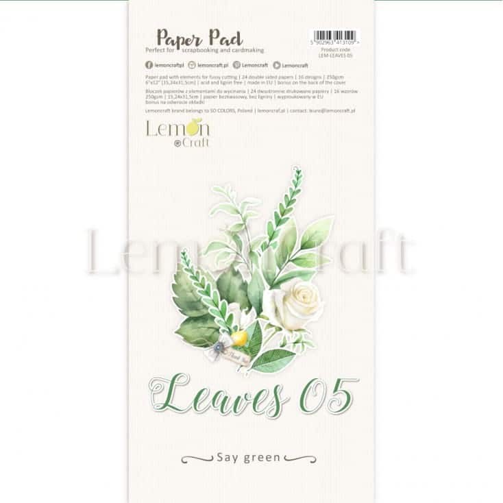 Zestaw papierów do scrapbookingu 15x30 Leaves 05 - LemonCraft (LEM-LEAVES 05)