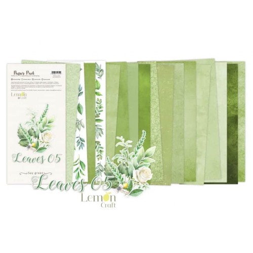 Zestaw papierów do scrapbookingu 15x30 Leaves 05 - LemonCraft (LEM-LEAVES 05)