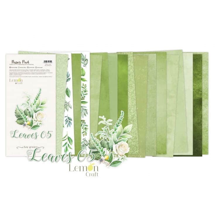Zestaw papierów do scrapbookingu 15x30 Leaves 05 - LemonCraft (LEM-LEAVES 05)