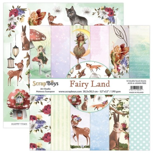 Zestaw papierów do scrapbookingu 30x30 Fairy Land - ScrapBoys
