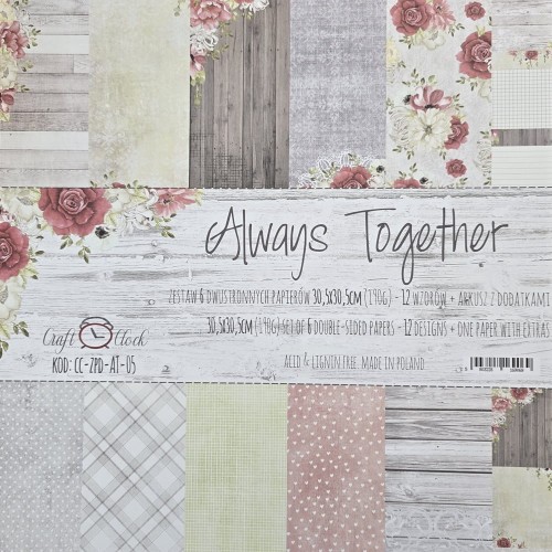 Zestaw papierów 30x30 Always Together - Craft O'Clock (CC-ZPD-AT-05)