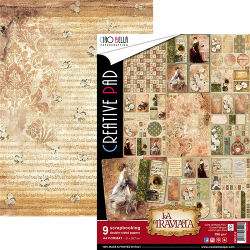 Zestaw papierów - La Traviata (Creative PAD) - A4 /9 szt Ciao Bella CBCL012-1.png