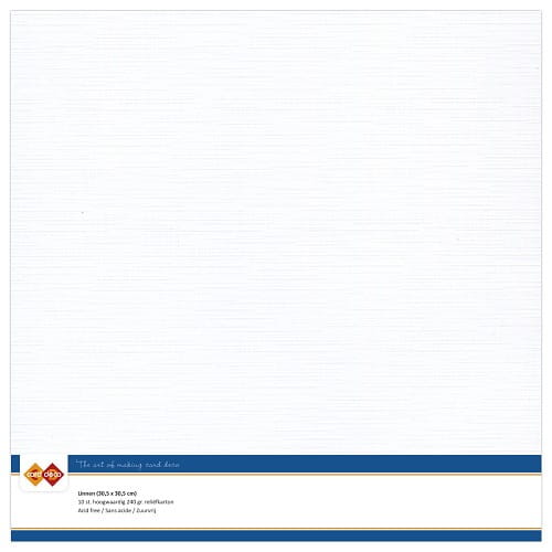 Karton dekoracyjny lniany 30,5 x 30,5 cm 10 arkuszy Biały LKK-SC01.jpg