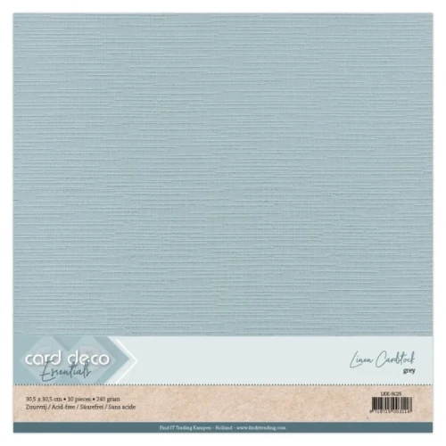 Karton dekoracyjny lniany 30,5 x 30,5 cm 10 arkuszy Szary LKK-SC25.webp