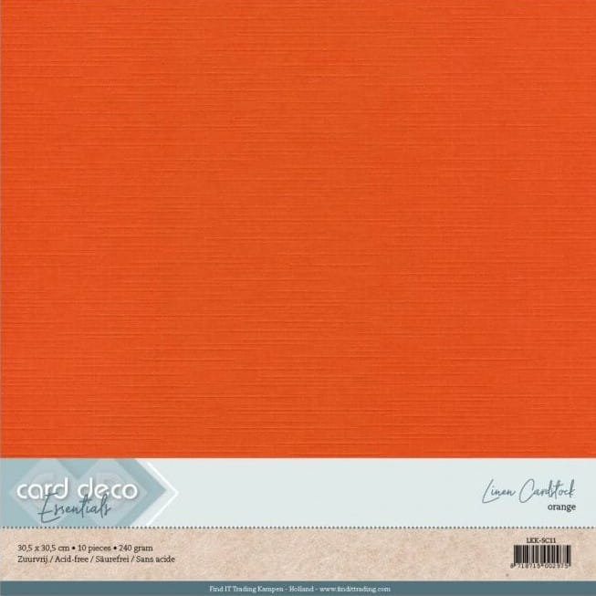 Karton dekoracyjny lniany 30,5 x 30,5 cm 10 arkuszy Orange LKK-SC11.jpeg