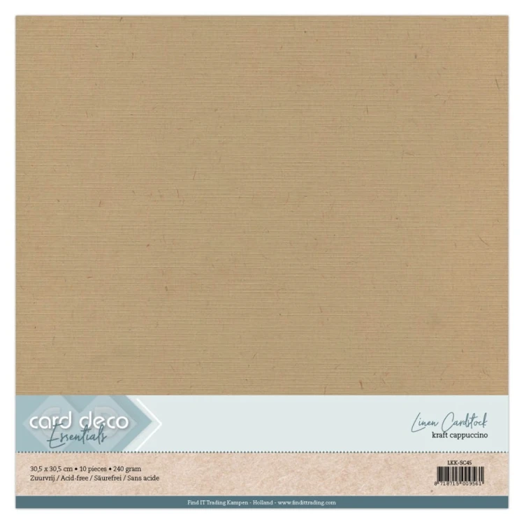 Karton dekoracyjny lniany 30,5 x 30,5 cm 10 arkuszy Kraft Cappuccino LKK-SC45.jpg