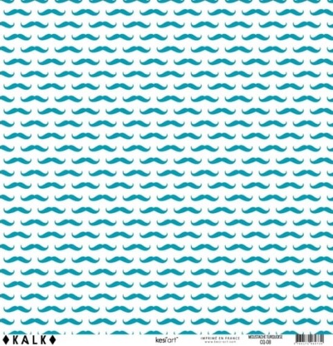 Kalka z nadrukiem 30x30 - Mustache turquoise - Kesi'Art CQ-08.jpg