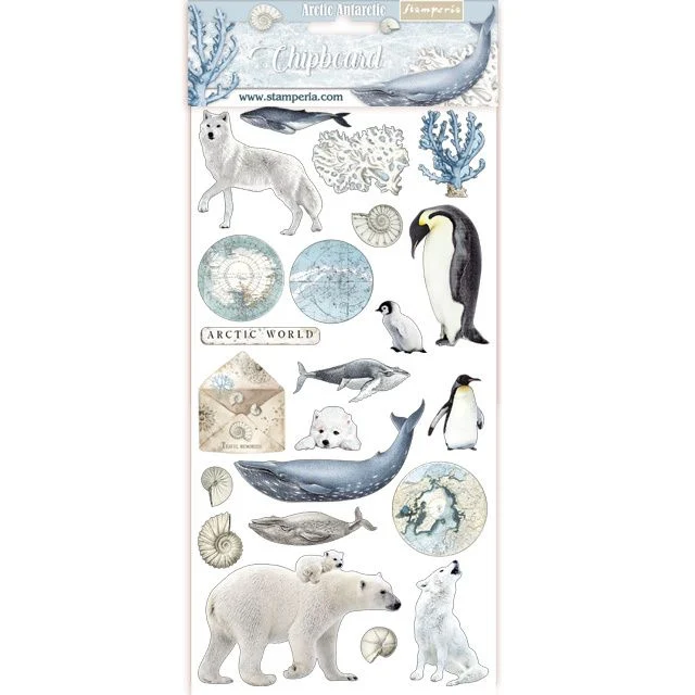Chipboard 15 x 30 Arctic Antarctic - Stamperia DFLCB08.webp