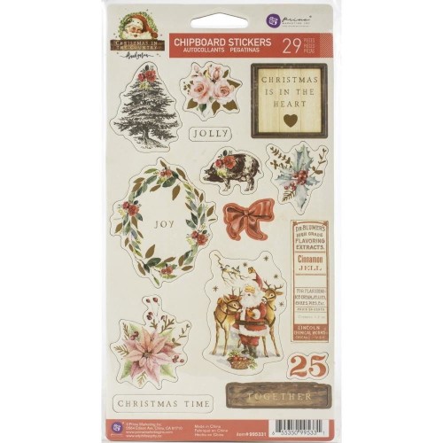 Naklejki tekturowe, chipboard stickers - Christmas In The Country - Prima Marketing 995331.jpg