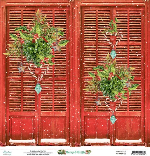 Arkusz papieru 30 x 30 Merry &amp; Bright 02 - Mintay Papers MT-MBR-02a.jpg