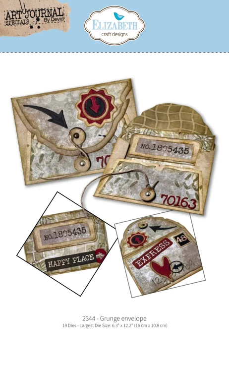 Zestaw wykrojników - Grunge envelope - ELIZABETH craft design 2344-01.webp