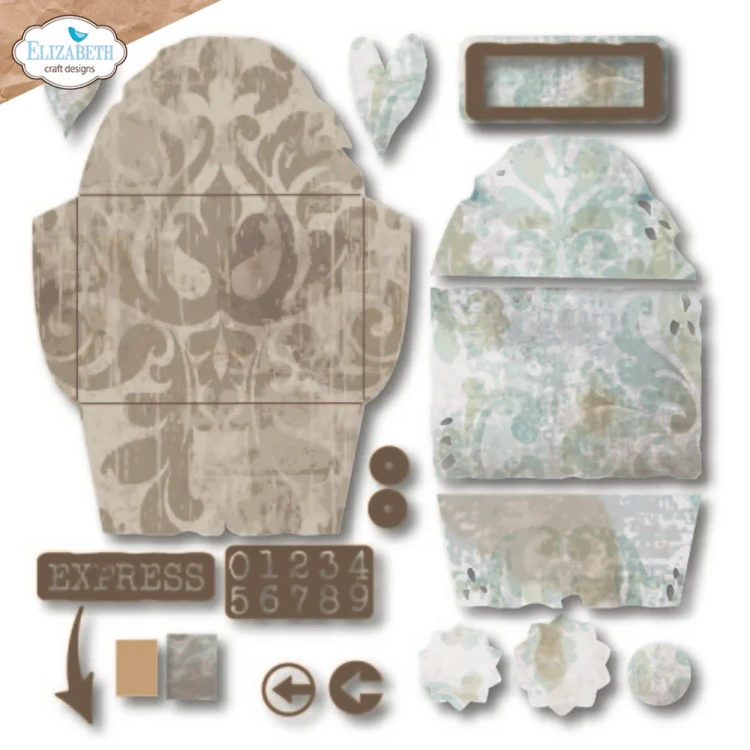 Zestaw wykrojników - Grunge envelope - ELIZABETH craft design 2344-02.webp