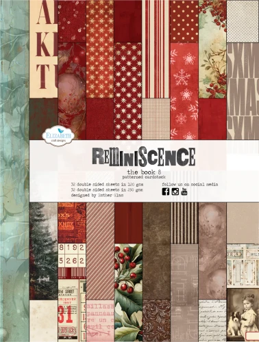 Zestaw papierów do scrapbookingu 19x25,5 "Reminiscence The Book 8" - ELIZABETH craft designs PB08-1.webp
