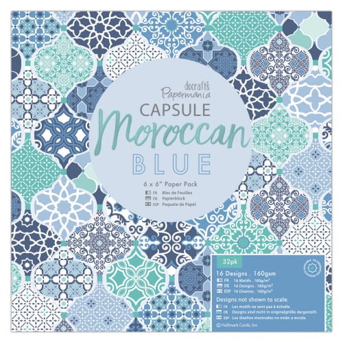 Zestaw papierów do scrapbookingu 15x15 - Moroccan Blue - Docrafts PMA160262.jpg