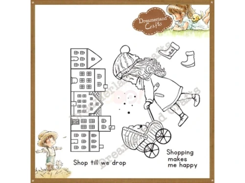 Zestaw stempli Shopping makes me happy - Dreamerland Crafts dcs17045-1.webp