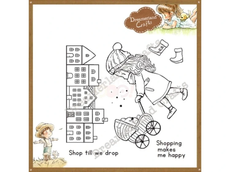 Zestaw stempli Shopping makes me happy - Dreamerland Crafts dcs17045-1.webp