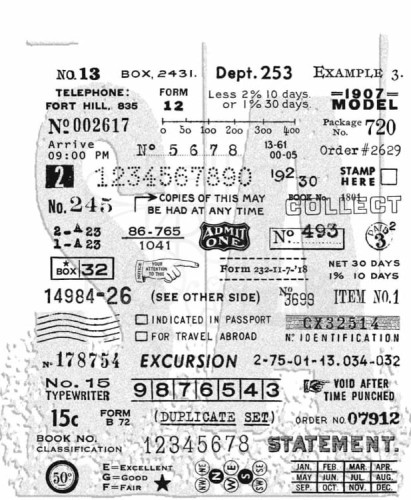 Stempel Tło, zestaw napisów - "Tidbits" Tim Holtz Collection - Stampers Anonymous CMS488.webp