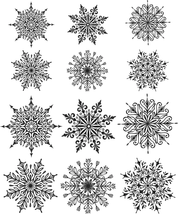 Zestaw stempli gumowych Mini Swirly Snowflakes Tim Holtz Stampers Anonymous CMS320-1.webp