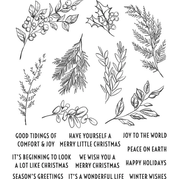 Zestaw stempli gumowych Sketch Greenery Tim Holtz Stampers Anonymous CMS429.webp