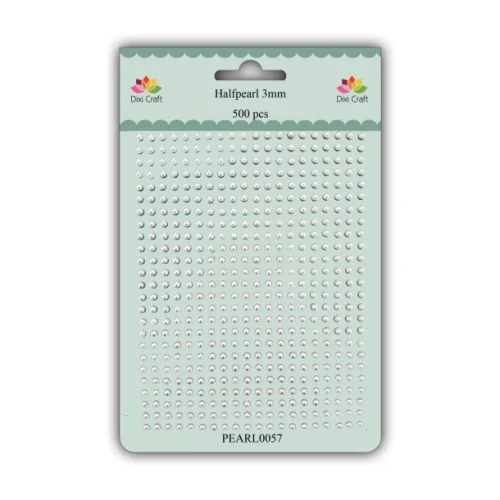 Półperełki samoprzylepne 3mm, 500 szt. lsrebro - Dixi Craft PEARL0057.webp