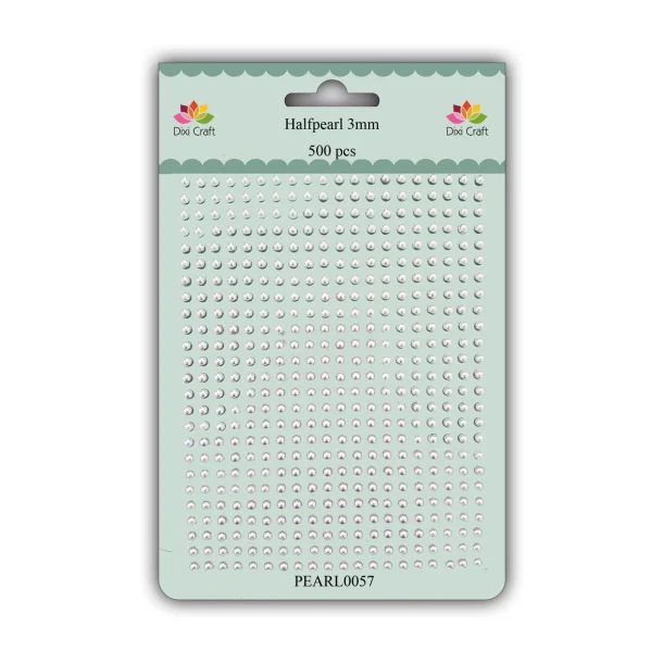 Półperełki samoprzylepne 3mm, 500 szt. lsrebro - Dixi Craft PEARL0057.webp