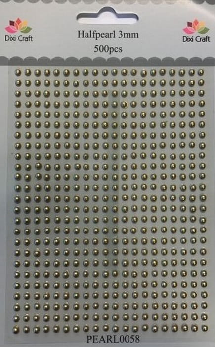 Półperełki samoprzylepne 3mm, 500 szt. gold - Dixi Craft PEARL0058.jpg