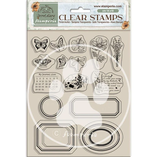 Stempel akrylowy Secret Diary - Etykiety - Stamperia WTK192.webp