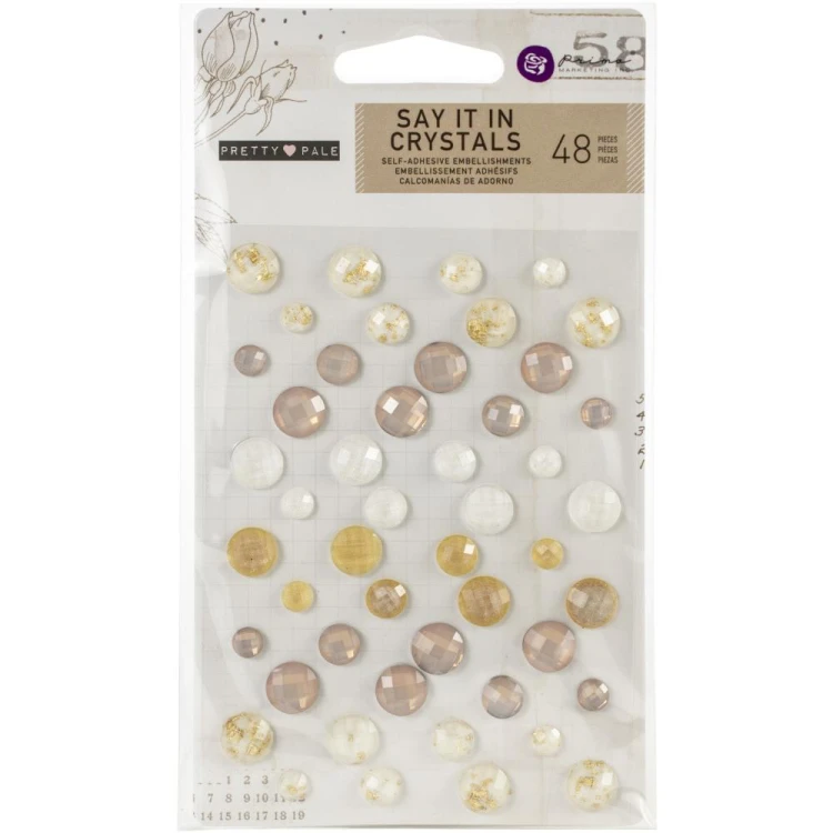 Kryształy samoprzylepne 48 szt. Pretty Pale - Say it in Crystals - Prima Marketing 631789.jpg