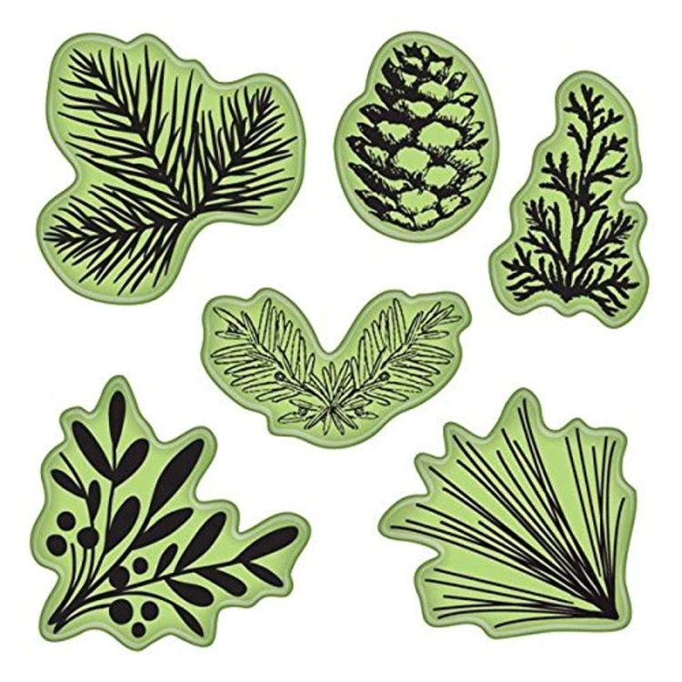 Zestaw stempli gumowych - Pinecones evergreen - Inkadinkado 65-32073.jpg