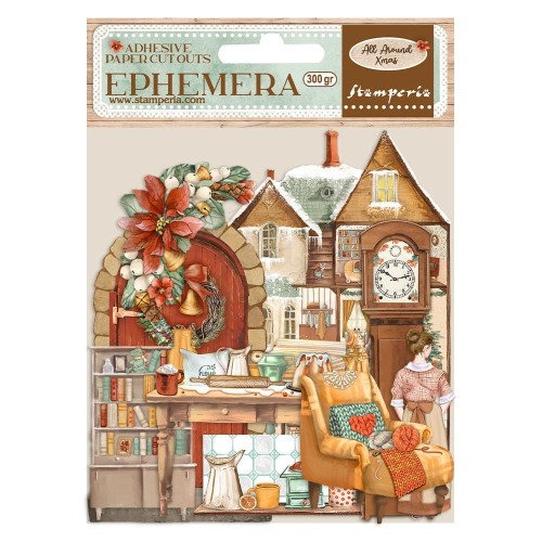Ozdoby papierowe samoprzylepne Ephemera All Around Christmas - Stamperia (DFLCT26)
